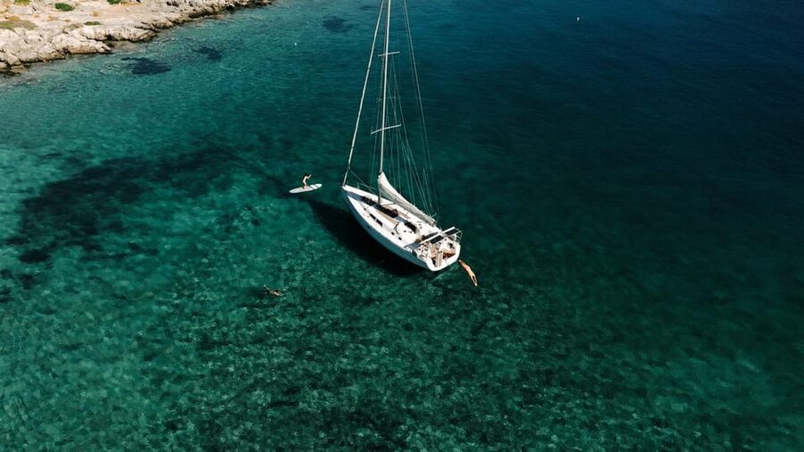 Agios Nikolaos: Golden Hour Sailboat Tour with Wine & Snacks - Kolokitha Bay is the heart of the outing