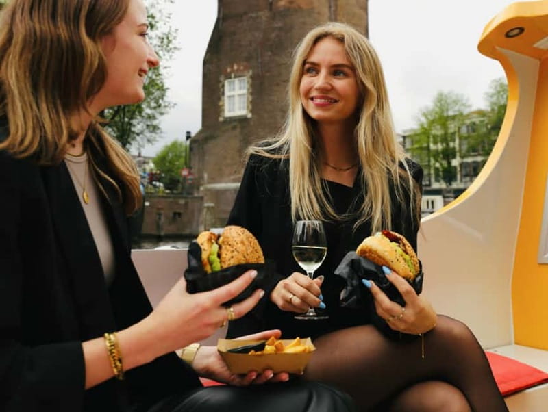 Amsterdam canal cruise with culinary burger or cheese & wine - The route from Prinsengracht to Amsterdam Centraal