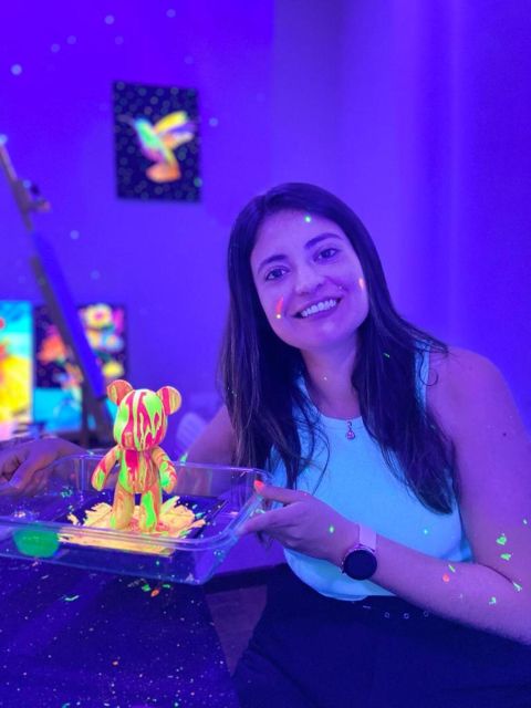 Barcelona: Bear-brick Fluorescent Painting | Wine and Art - What This Barcelona Art Workshop Actually Is