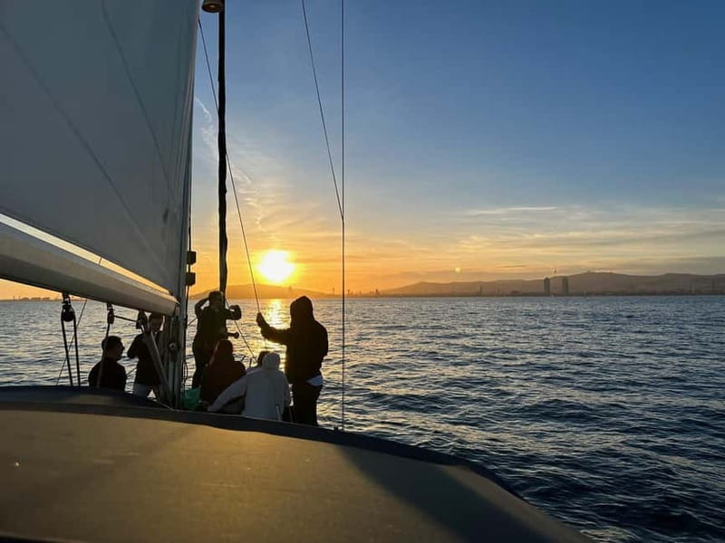 Barcelona: Sunset Boat Trip with Cava Wine and Snacks - The shared sunset sail and Barcelona skyline