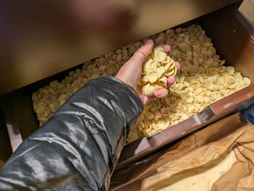 Bari: Street Food Walking Tour with Wine Tasting - Handmade orecchiette with local wine