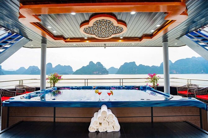 BEST SELLER - Halong 5 Star Day Cruise: Buffet, Wine & Jacuzzi - Titop Island for swimming or a high view