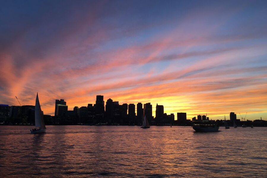 Boston: Harbor Champagne Sunset Sail from Rowes Wharf - The Inner Harbor Islands and Charleston Navy Yard
