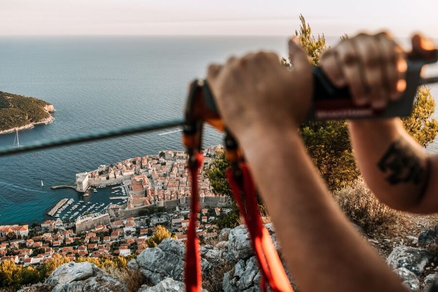 Dubrovnik: Sunset Zip Line Experience Followed by Wine - The first zip line: pause for the view