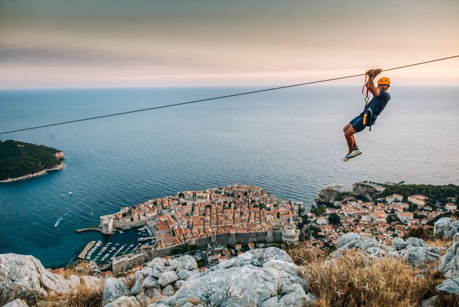 Dubrovnik: Sunset Zip Line Experience Followed by Wine - Safety training before the first real ride