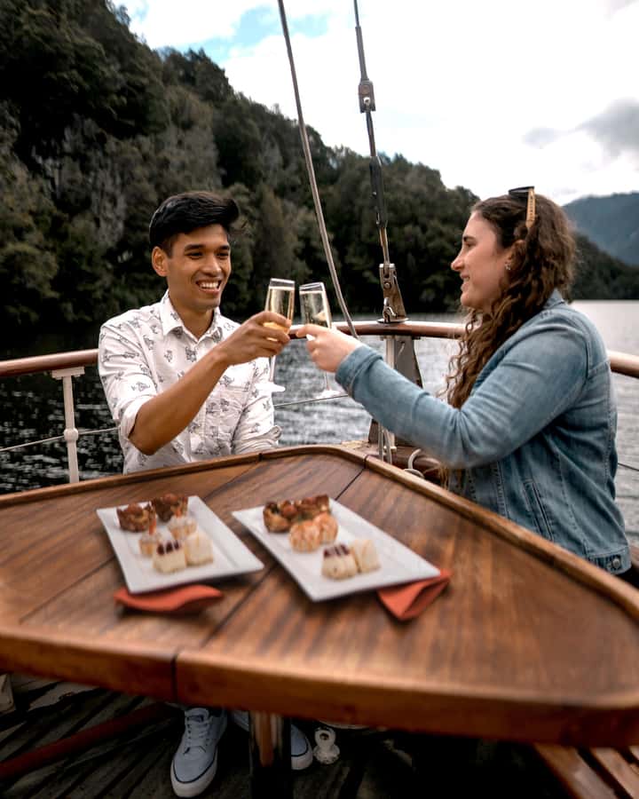 Evening Champagne Cruise on Historic 1935 Motor Yacht. - Starting at Te Anau’s historic wharf