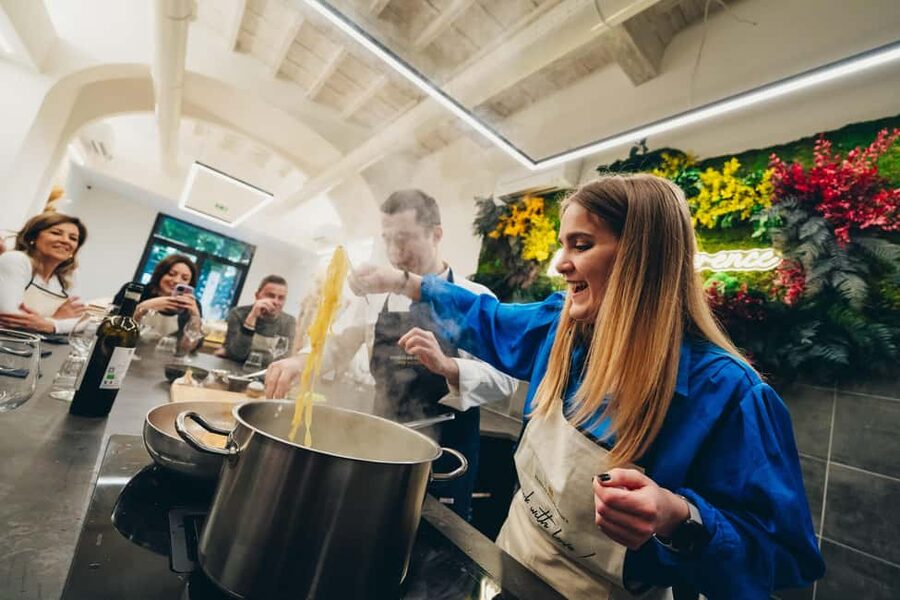 Florence: Art of Pasta Cooking Workshop with Food and Wine - Three Pasta Plates With Wine Served Throughout