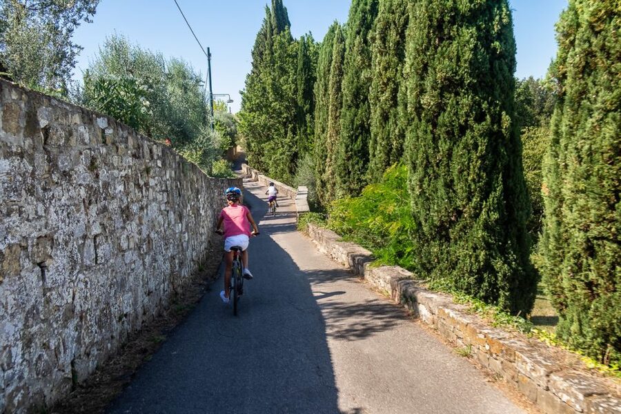 Florence: Tuscany Bike Tour with Wine & Olive Oil - Villa Poggio Imperiale and the first Tuscan views