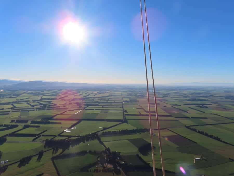 From Methven: Hot Air Balloon Flight in Canterbury with Wine - One hour over the Canterbury Plains