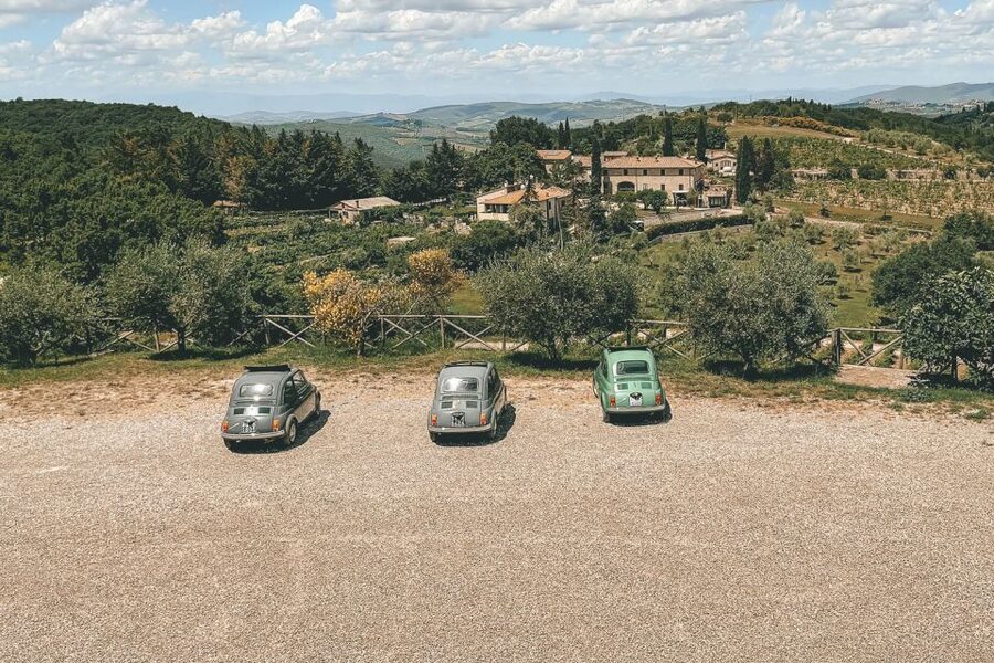 From Siena: Day Tour in a Vintage Fiat 500 with Winery - The winery visit and what you actually receive