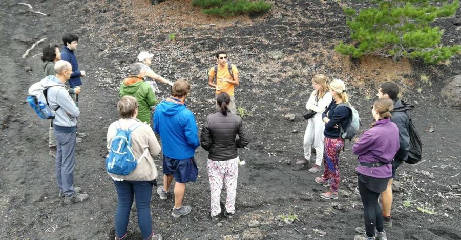 From Taormina: Full-Day Etna, Wine & Alcantara Canyons Tour - Exploring an Etna lava cave