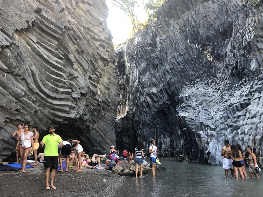 From Taormina: Full-Day Etna, Wine & Alcantara Canyons Tour - A Sicilian lunch with Etna wine
