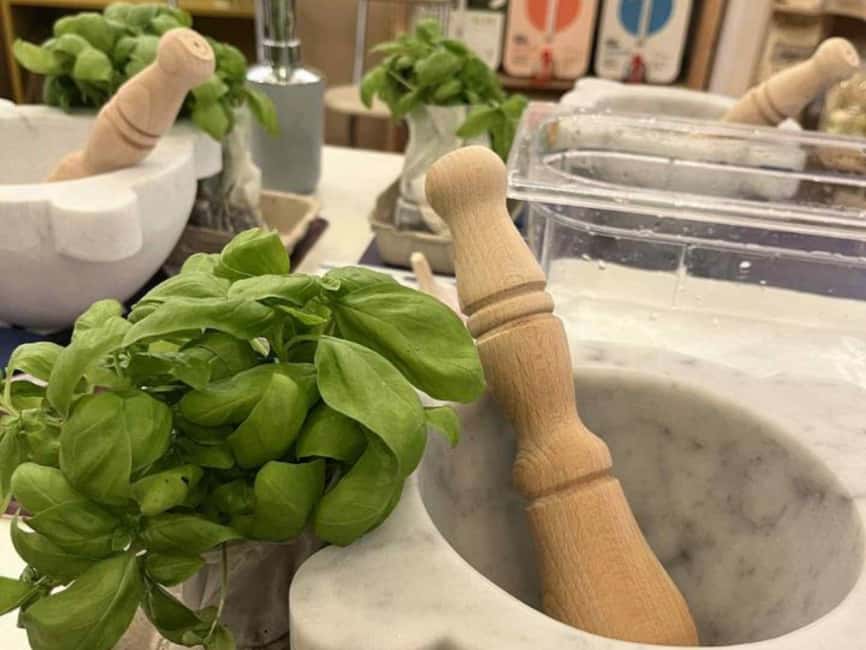 Genoa: Pesto Masterclass with Tasting and Wine - Trofie, pesto, and a glass of Ligurian wine