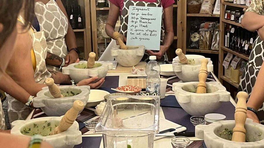 Genoa: Pesto Masterclass with Tasting and Wine - Why the marble mortar matters