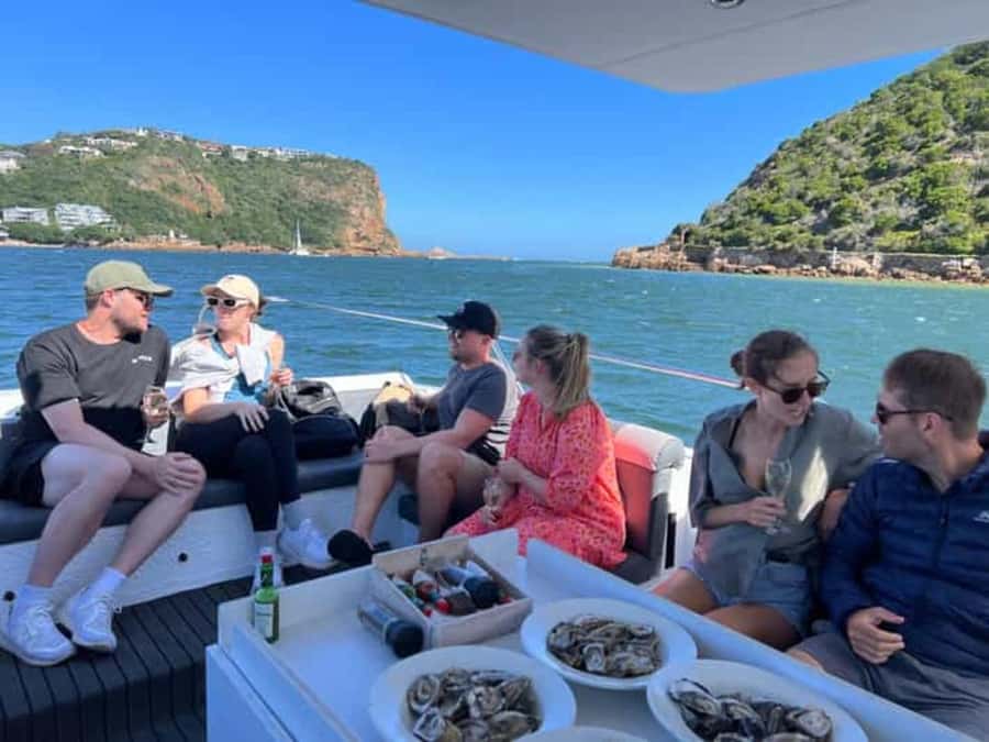 Knysna Lagoon: Boat Cruise with Oyster & White Wine Tasting - Leaving Thesen Island Harbour Town