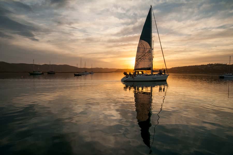 Knysna Sunset Sailing Cruise with Light Dinner and Wine - Leaving the dock and finding the sailing rhythm