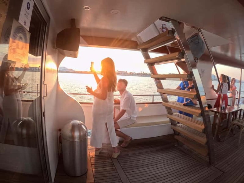 Larnaca: Sunset Cruise with a Glass of Wine - The Mackenzie Beach swimming stop