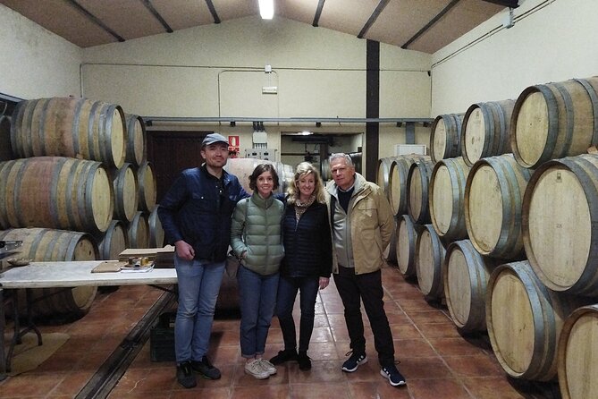 Malaga Organic Vineyard and Winery Six Wines Tapas and Transfer - Meeting Antonio in the garage winery