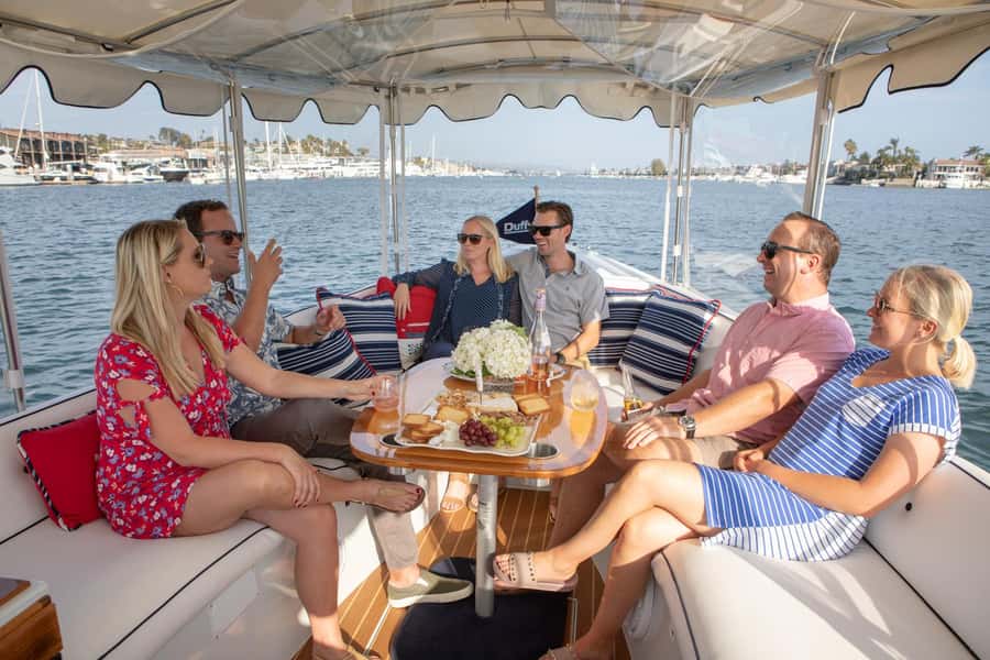 Marina Del Rey Luxury Boat Cruise Wine, Charcuterie Sealions - Wine, cheese, and the food setup