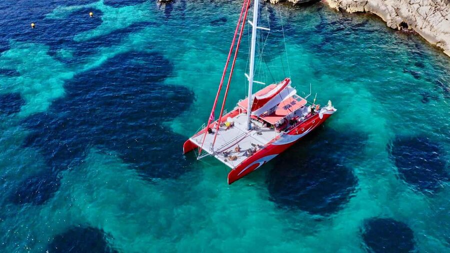 Marseille : Calanques Catamaran Cruise with Lunch & Wine - Riou Island and the first long swim