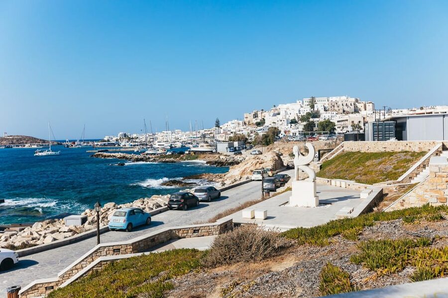 Naxos: Naxos Town Food Tour with Tastings and Wine - Starting beside the marble Sphinx