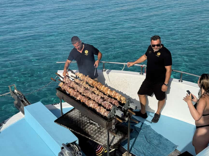 Paphos: Blue Lagoon Afternoon Cruise with Swim, BBQ & Wine - A BBQ with a Cypriot touch