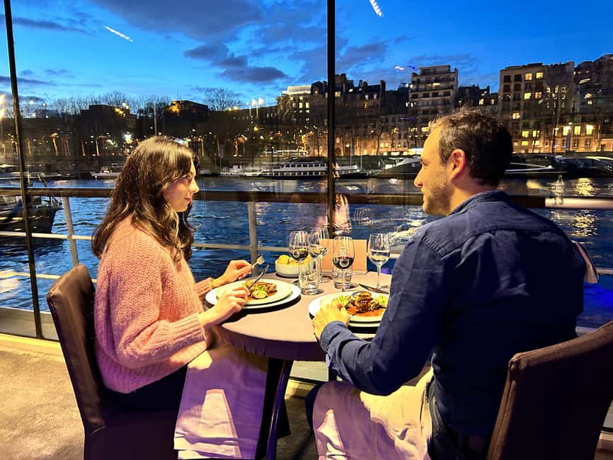 Paris: 3-Course-Dinner Cruise with Wine on the Seine River - What the glass canopy adds to the experience