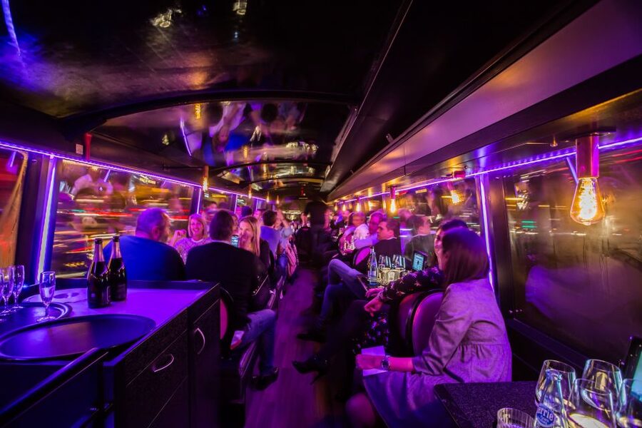 Paris: Bus Toqué Tour with 5-Course Dinner and Champagne - Five courses while Paris moves outside