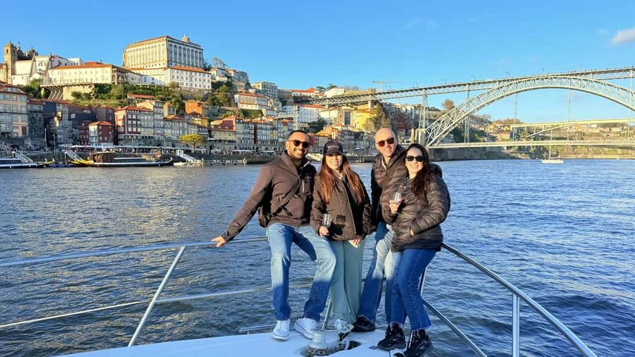Porto: Luxury 6 Bridges Yacht Cruise with Wine & Snacks - São João and Maria Pia: the first bridge views