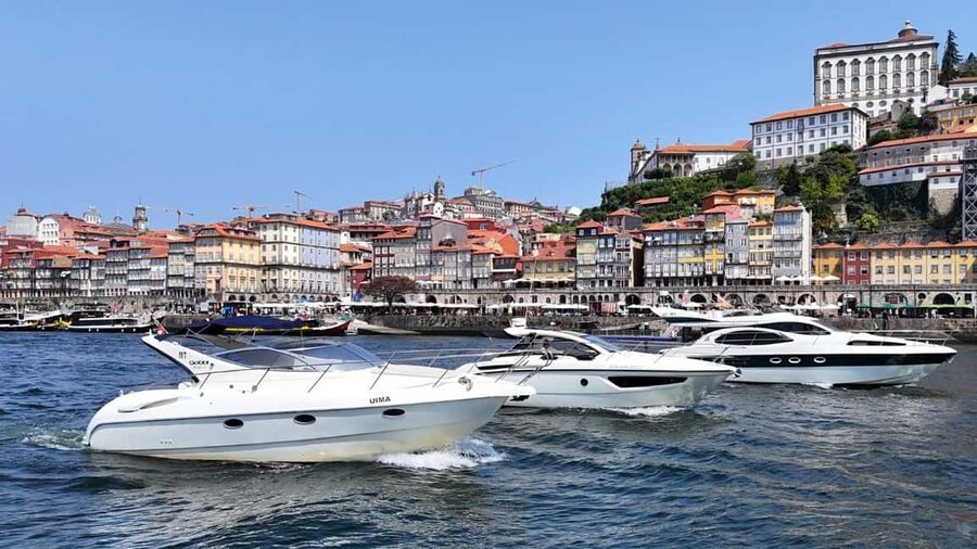 Porto: Luxury 6 Bridges Yacht Cruise with Wine & Snacks - Arrábida Bridge and the route toward Foz