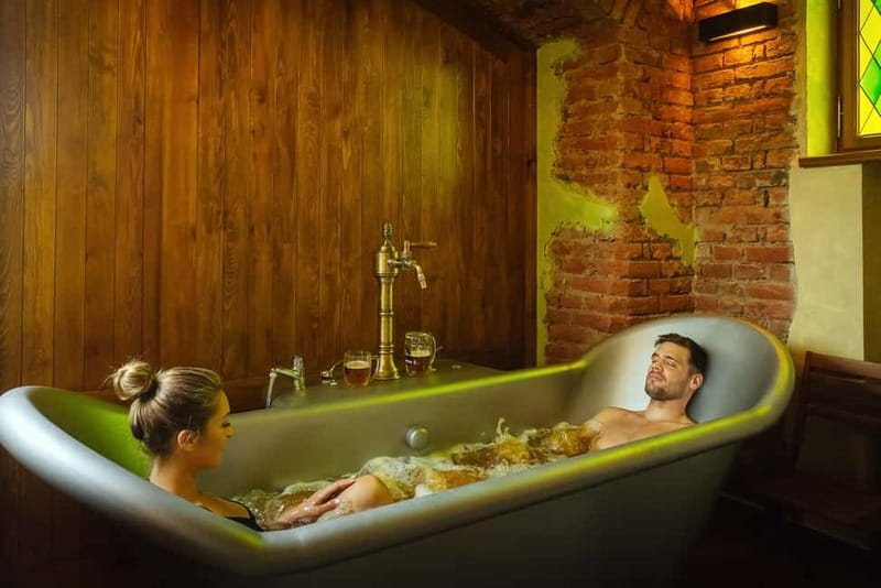 Prague: Beer and Wine Spa Bath with Salt Cave Experience - The beer bath: hops, yeast, and Bernard beer