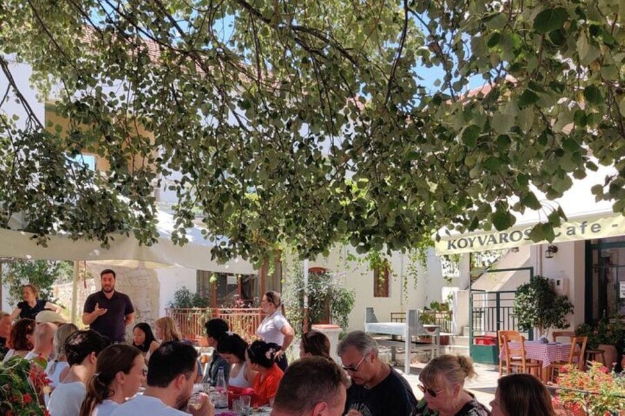Private tasting of 6 cretan wines in Fres village - Andreas adds science without turning the tasting into a lecture
