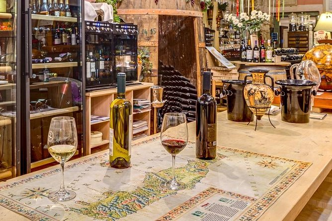 PRIVATE Walking Tour with Lunch and Wine Tasting by a Sommelier - Four Cretan wines with Maria at Miden Agan