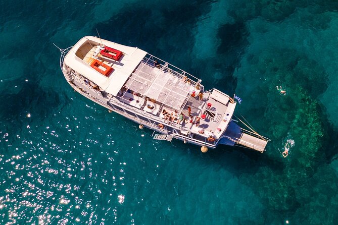 Rhodes Bay to Bay Swim Cruise-Greek Buffet w/wine included - Kallithea Springs and the Red Water of the Gulf