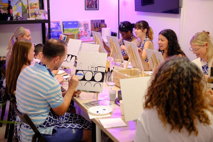 Rome: Painting Class with Unlimited Wine - A welcome break from Rome’s walking routine