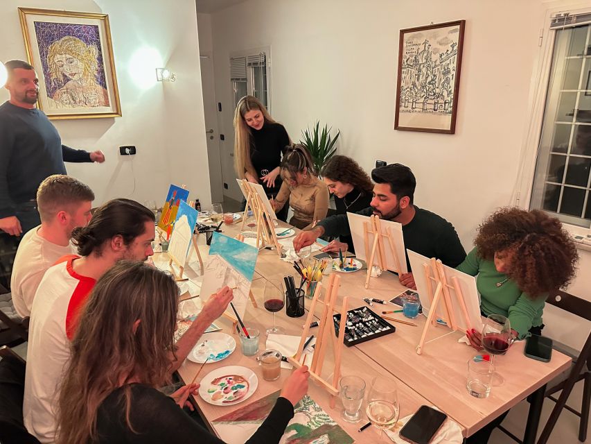 Rome: Painting Class with Unlimited Wine - How the 2.5-hour class unfolds