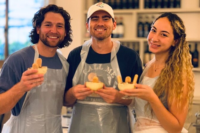 Rome: Pizza & Tiramisu Class with Free Flowing Fine Wine - Starting with aprons, ingredients, and pizza dough
