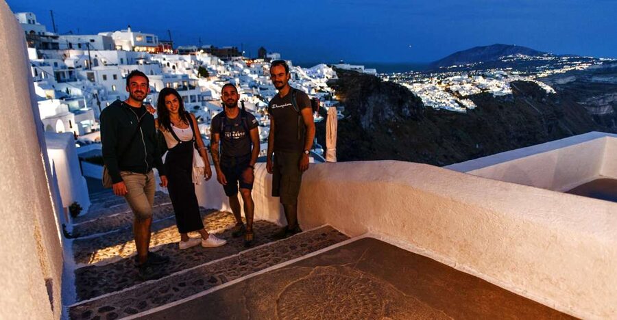 Santorini: Night Hike, Wine Tasting, and Greek Dinner - Sunset Above the Caldera