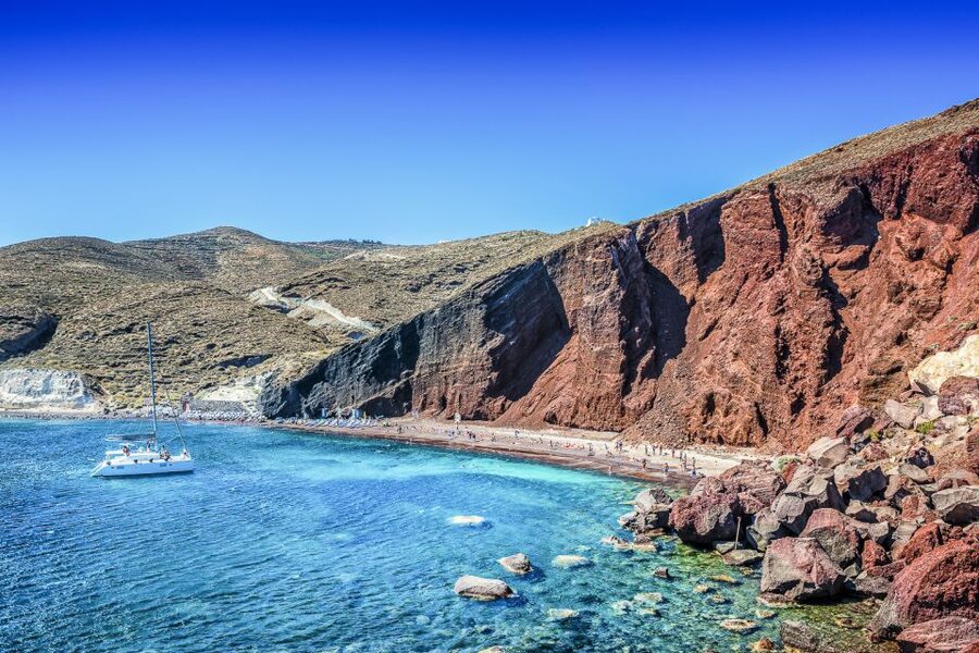 Santorini: Top Sights Day Trip, Wine Tasting, & Oia Sunset - Perissa Black Beach, with time to eat or swim