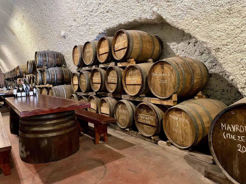 Santorini: Wine Tasting Tour with Snacks - Small groups, private options, and the human side