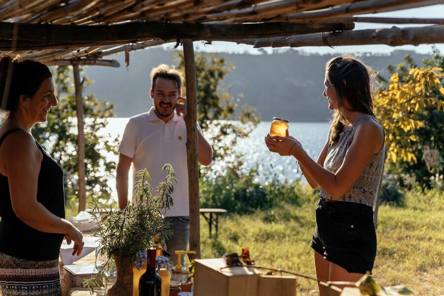 Scenic E-Bike Ride with Vineyard Wine & Meal - Climbing toward the volcanic lake