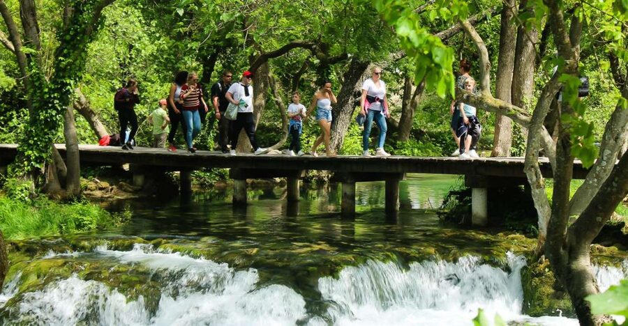 Split: Krka Waterfalls With Boat Cruise, Wine and Olive Oil - Skradinski buk and the wooden walkways