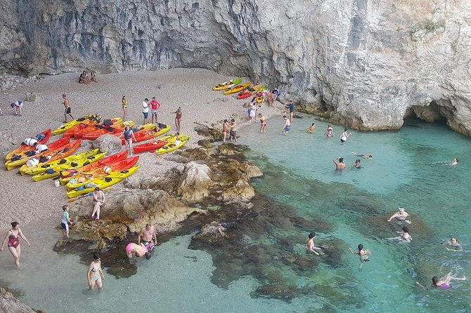 Sunset Sea Kayaking and Wine Dubrovnik - The cave beach, swimming, and cliff jumping