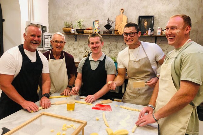 Super Fun Pasta & Gelato Class by Vatican with Wine + Oil Tasting - Cooking the Seasonal Tomato Sauce