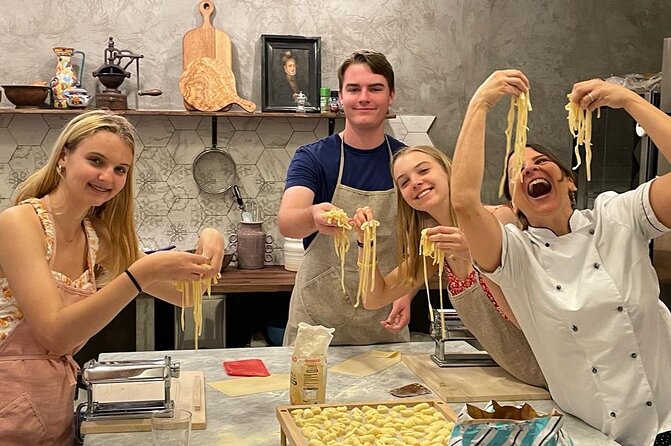 Super Fun Pasta & Gelato Class by Vatican with Wine + Oil Tasting - Eating the Three-Course Meal